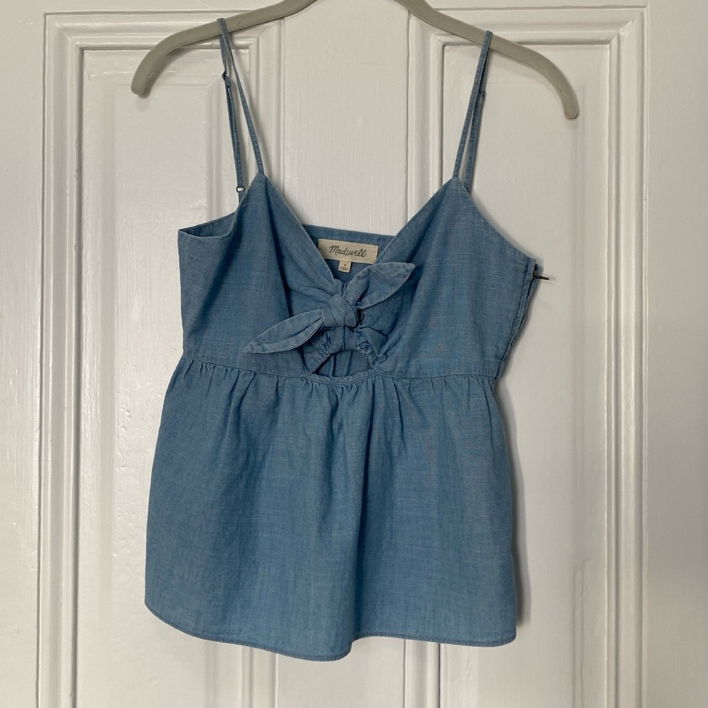 Madewell Chambray Keyhole Top